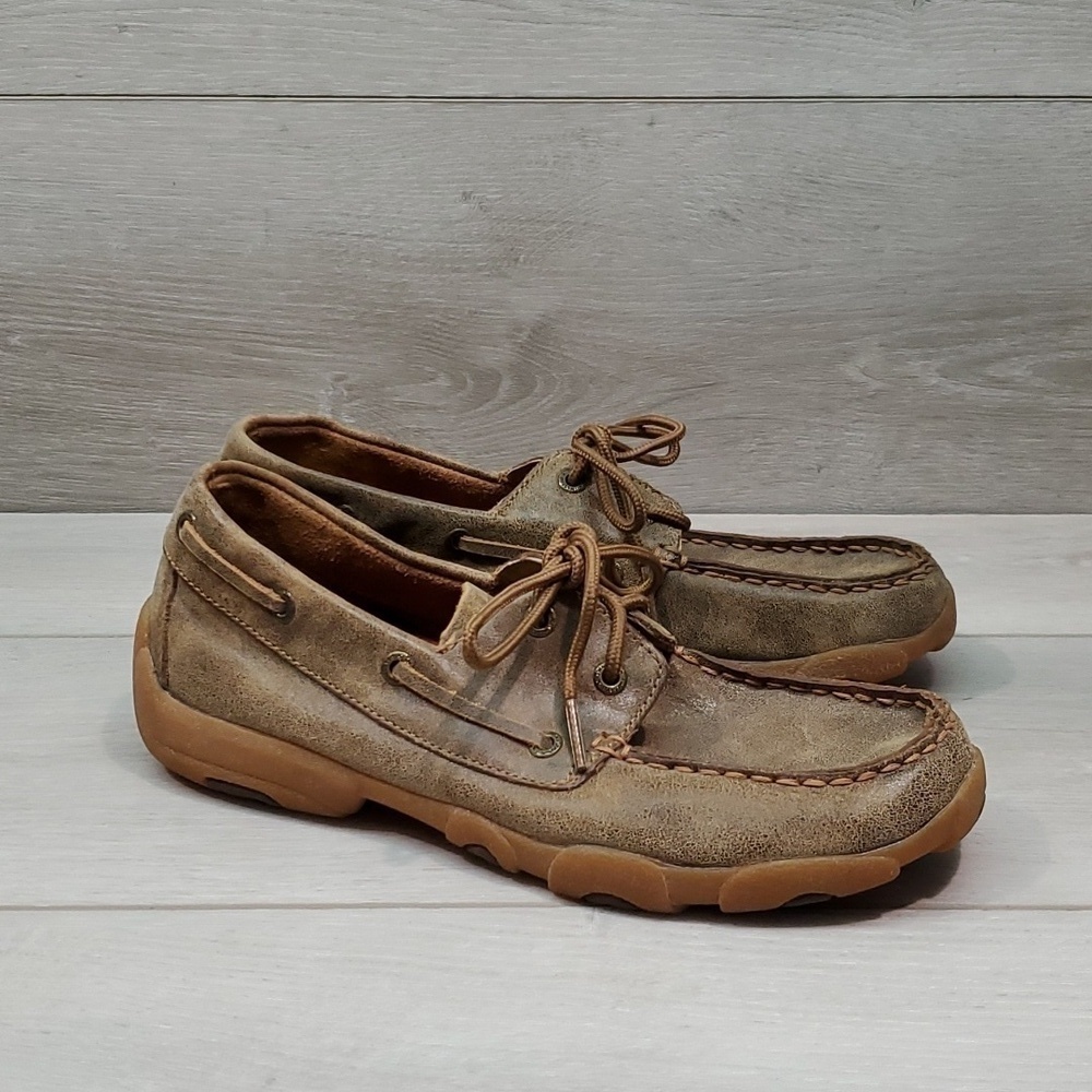 Twisted X Womens Driving Moc Leather Loafer shoes sz 5.5M